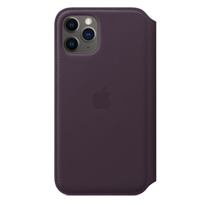 Apple iPhone 11 Pro Étui folio en cuir - Aubergine