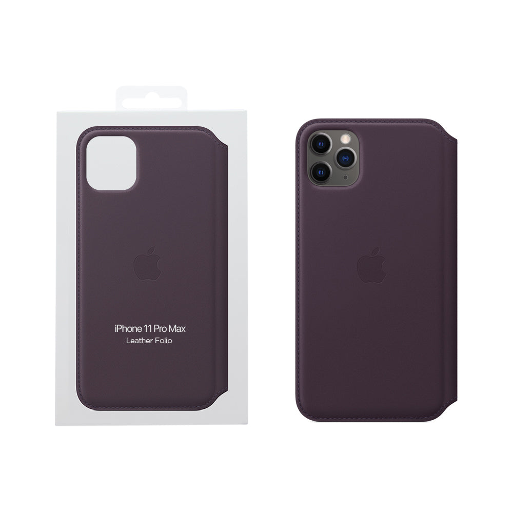 Apple iPhone 11 Pro Étui folio en cuir - Aubergine