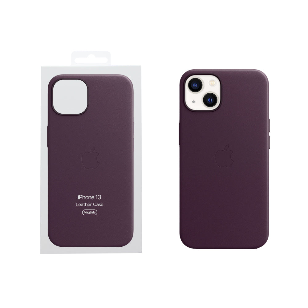 Apple iPhone 13 coque en cuir - Cerise noire