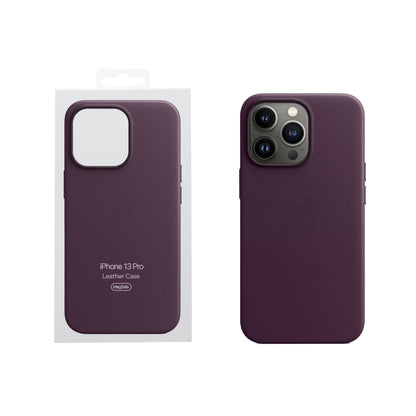 Apple iPhone 13 Pro coque en cuir - Cerise noire