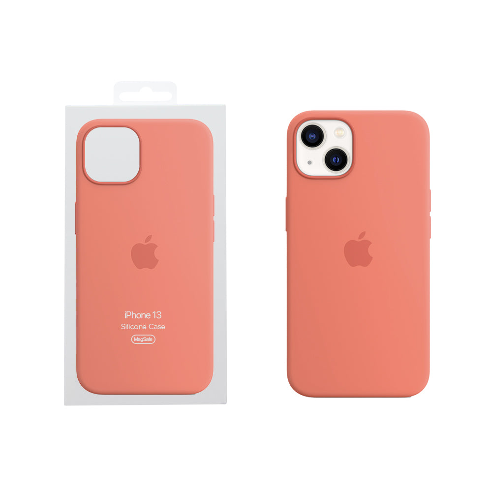 Coque en silicone pour iPhone 13 avec Magsafe - Pomelo Rosa