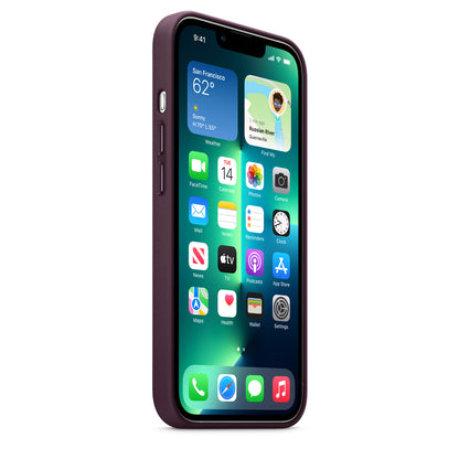 Apple iPhone 13 Pro coque en cuir - Cerise noire