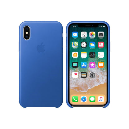Apple iPhone X Étui en Cuir - Bleu - Véritable Nouveau