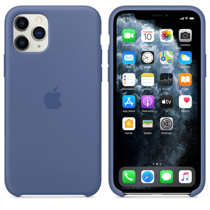 iPhone 11 Pro 256 Go - Argent - Débloqué & Neuf Coque Bleu Lin - Batterie Optimisée