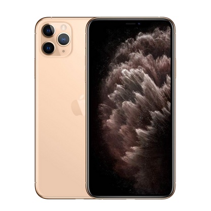 iPhone 11 Pro Max 512 Go - Or - Débloqué avec Coque en Silicone pour iPhone 11 Pro Max - Écume - Batterie Neuve