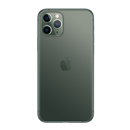 iPhone 11 Pro Max 512 Go - Vert Nuit - Débloqué avec Coque en Silicone pour iPhone 11 Pro Max - Écume - Batterie Neuve