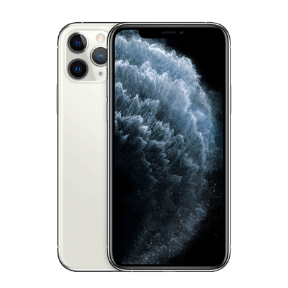 iPhone 11 Pro Max 64 Go - Argent - Débloqué avec Coque en Silicone pour iPhone 11 Pro Max - Écume - Batterie Optimisée