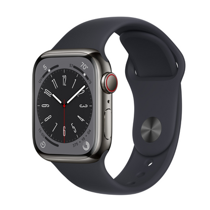 Apple Watch Series 8 Boîtier en acier inoxydable 41 mm Cellular - Graphite