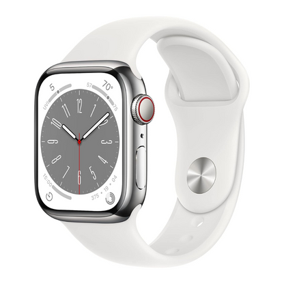 Apple Watch Series 8 Boîtier en acier inoxydable 41 mm Cellular - Argent