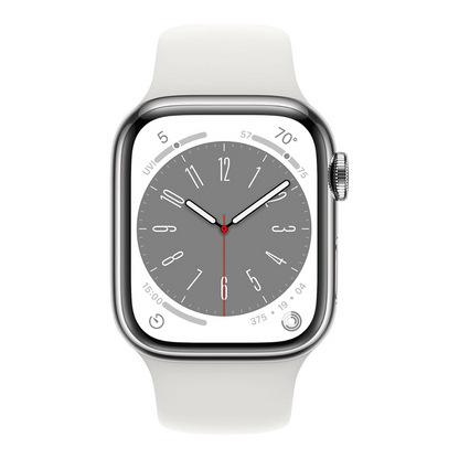 Apple Watch Series 8 Boîtier en acier inoxydable 41 mm Cellular - Argent