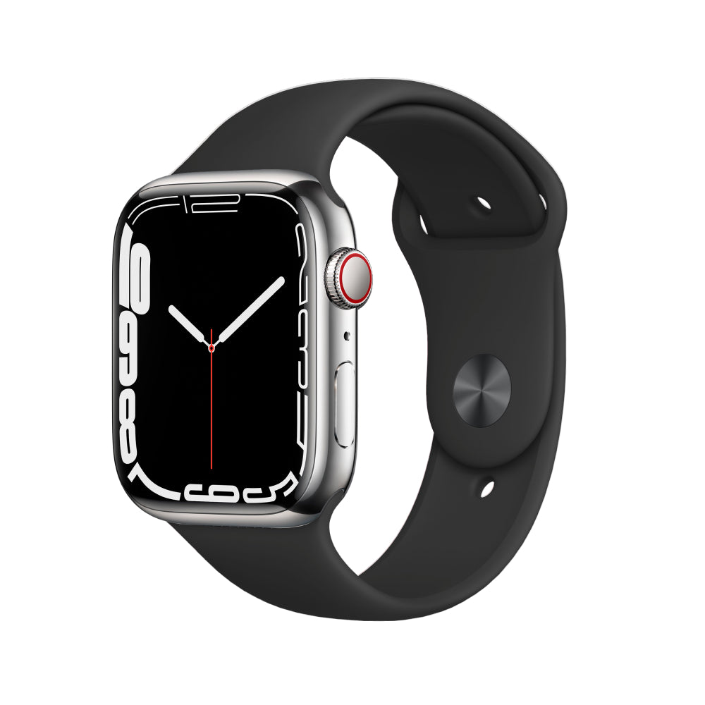 Apple Watch Series 7 Boîtier en acier inoxydable 45mm - Argent